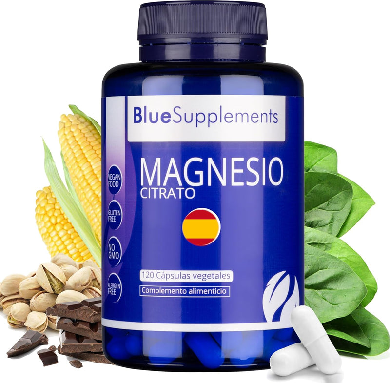 Citrato De Magnesio 400 Mg - 120 Cápsulas, 2 Meses De Tratamiento - Reduce Fatiga Física, Molestias Musculares, Estreñimiento, Ayuda a Relajar Y Reduce Migrañas Y Dolor De Cabeza