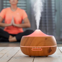Innovagoods - Humidificador 2 En 1 Y Difusor De Aroma, LED Multicolor, 300 Ml, Silencioso, Con 15 Modos De Iluminación, Madera, ABS