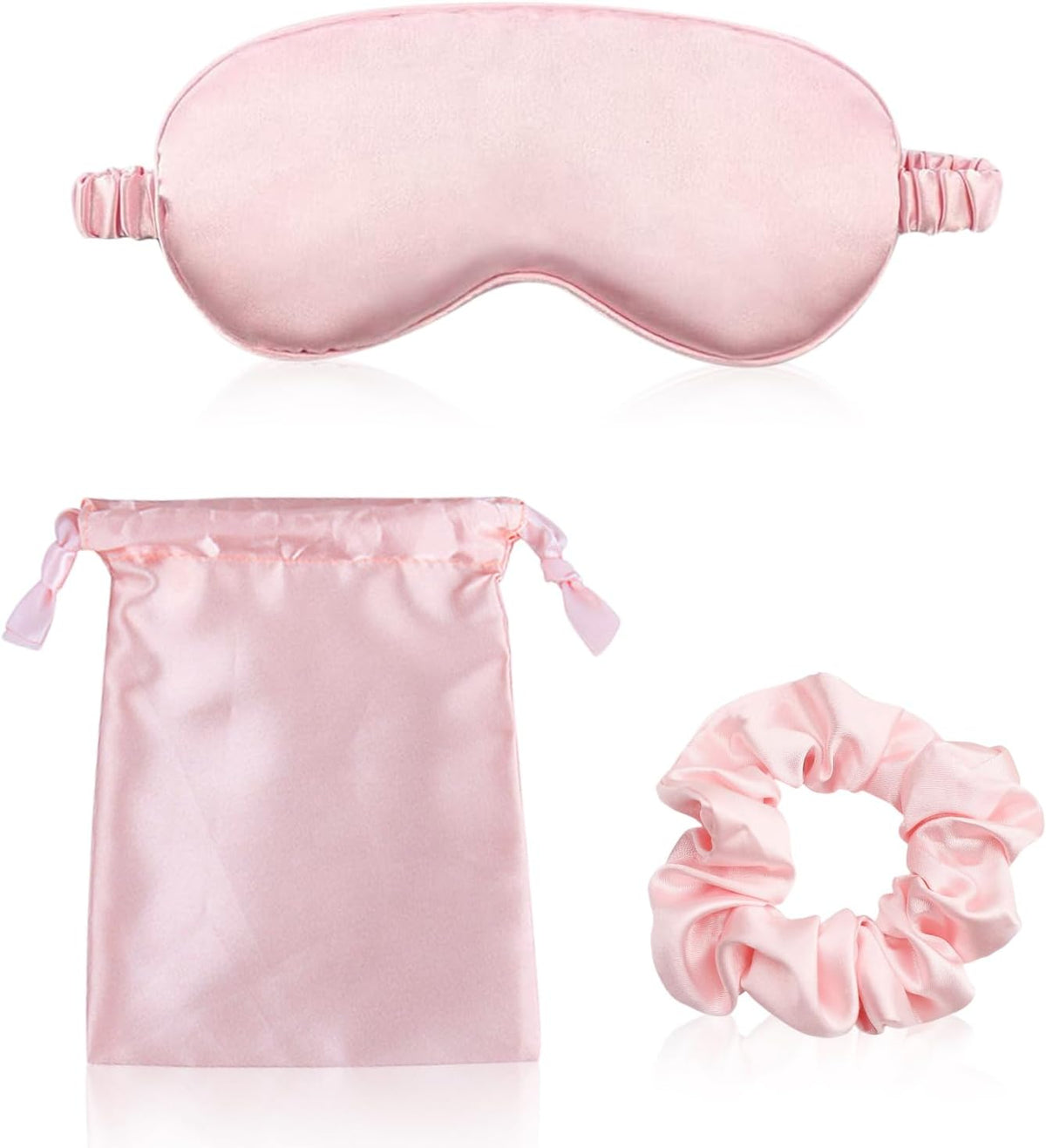 Antifaz Para Dormir De Seda De Morera, Suave Satén Antiluz, Protección Para El Sueño, Para Descanso Y Viaje (Rosa)