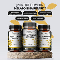 Melatonina Retard 1,99 Mg – Liberación Prolongada | 365 Microtabletas Veganas (1 Año) | Inatur | Sueño Profundo Y Descanso Natural | Ayuda Para Insomnio Y Trastornos Del Sueño