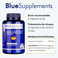Citrato De Magnesio 400 Mg - 120 Cápsulas, 2 Meses De Tratamiento - Reduce Fatiga Física, Molestias Musculares, Estreñimiento, Ayuda a Relajar Y Reduce Migrañas Y Dolor De Cabeza