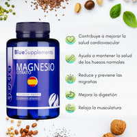 Citrato De Magnesio 400 Mg - 120 Cápsulas, 2 Meses De Tratamiento - Reduce Fatiga Física, Molestias Musculares, Estreñimiento, Ayuda a Relajar Y Reduce Migrañas Y Dolor De Cabeza