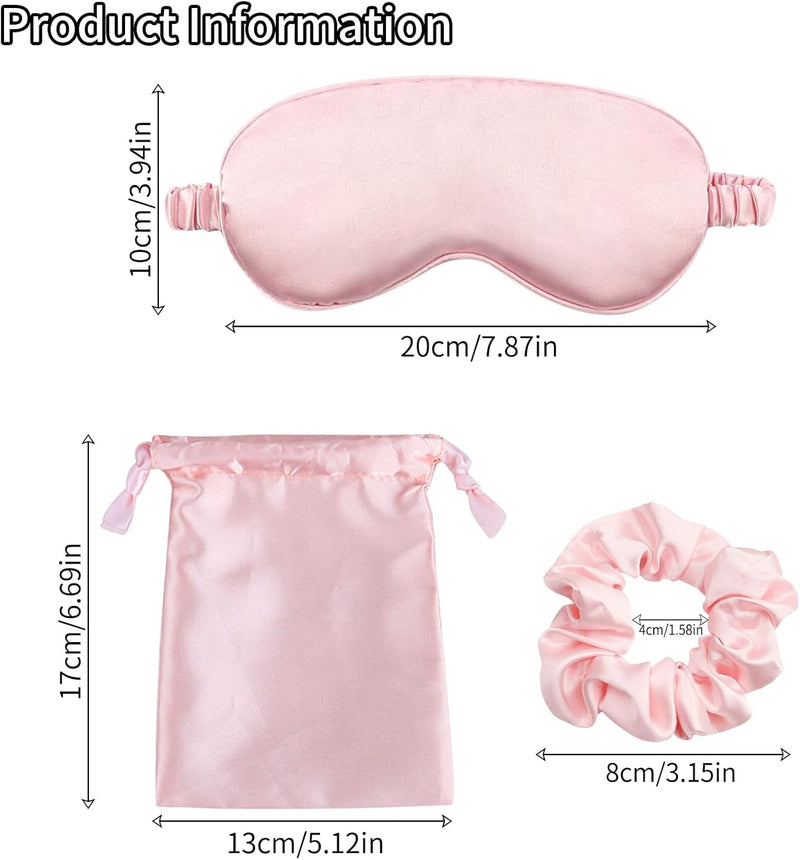 Antifaz Para Dormir De Seda De Morera, Suave Satén Antiluz, Protección Para El Sueño, Para Descanso Y Viaje (Rosa)