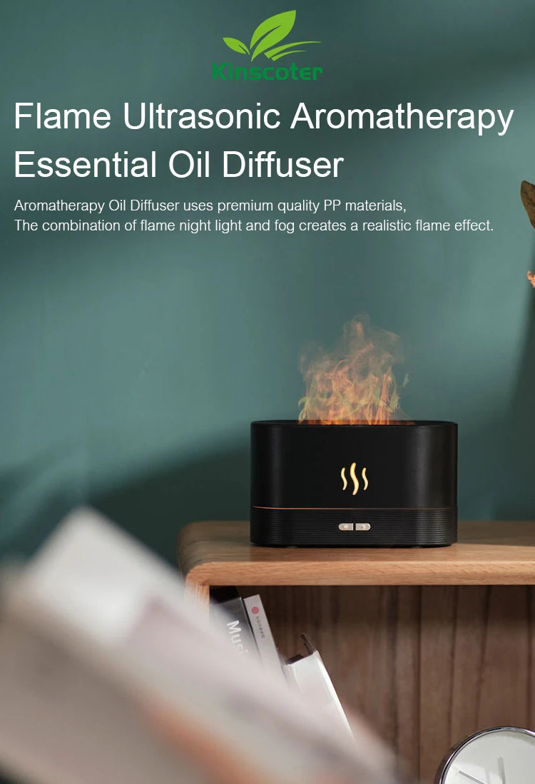 Difusor de Aromas con Llama LED — Ambiente Nocturno