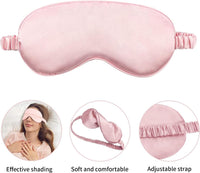 Antifaz Para Dormir De Seda De Morera, Suave Satén Antiluz, Protección Para El Sueño, Para Descanso Y Viaje (Rosa)